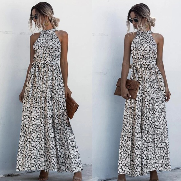 Boho gypsy dot halter maxi dress - Picture 3 of 4